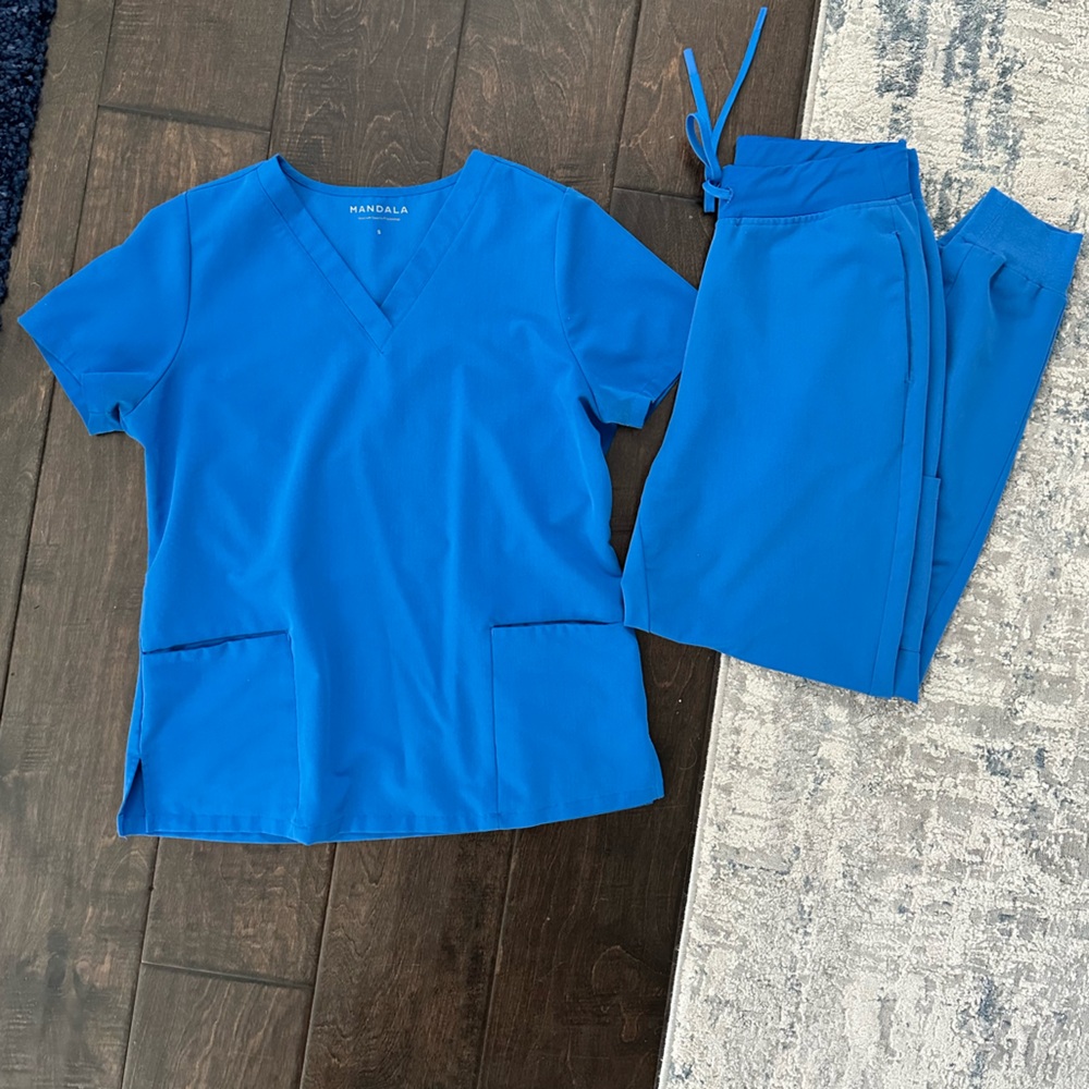 MANDALA Royal Blue Scrub Set